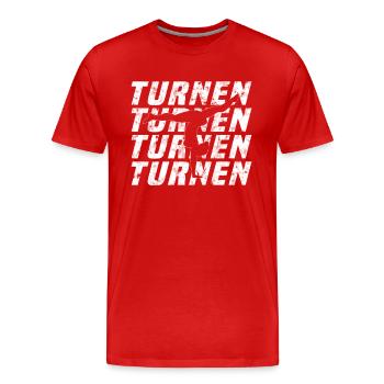 Turnen - Männer Premium Bio T-Shirt - Rot - Vorne - Damien (186cm)