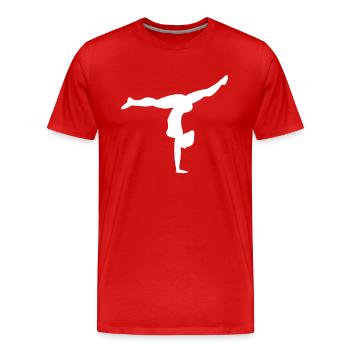 Gymnastics - Men's Premium Organic T-Shirt - red - Front - Damien (186cm)