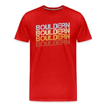 Klettern Retro - Männer Premium Bio T-Shirt - Rot - Vorne - Damien (186cm)