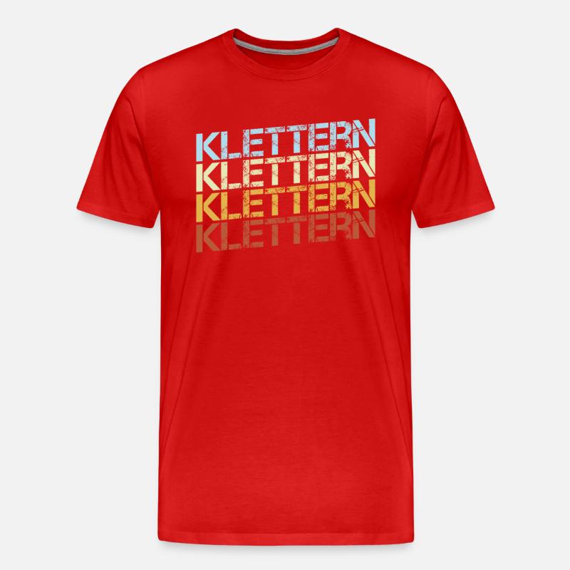 Klettern Retro - Männer Premium Bio T-Shirt - Rot
