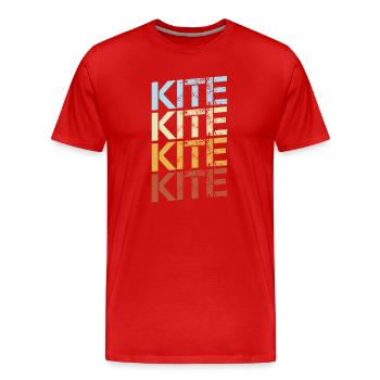 Kite Retro - Men's Premium Organic T-Shirt - red - Front - Damien (186cm)