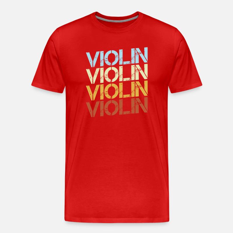 Geige Retro - Männer Premium Bio T-Shirt - Rot
