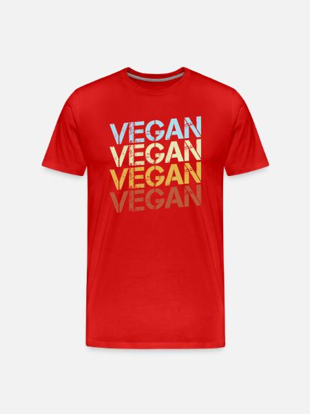 Rétro végétalien - T-shirt bio Premium Homme - rouge