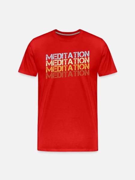 Meditation Retro - Men's Premium Organic T-Shirt - red