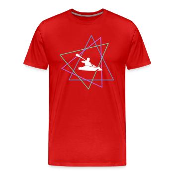 Kanu - Männer Premium Bio T-Shirt - Rot - Vorne - Damien (186cm)