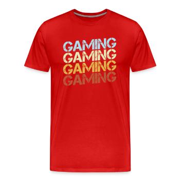 Jeux rétro - T-shirt bio Premium Homme - rouge - Devant - Damien (186cm)