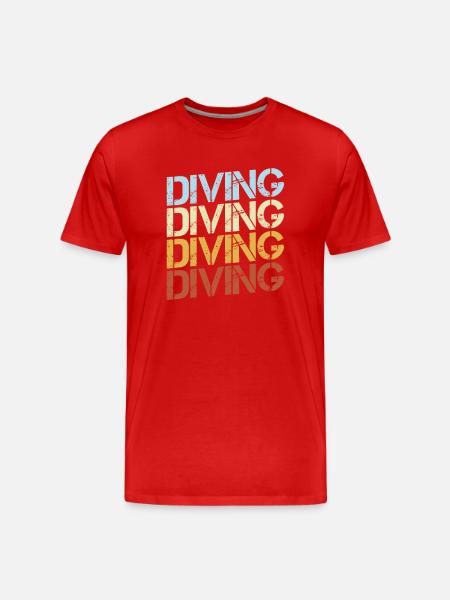Diving Retro - Men's Premium Organic T-Shirt - red