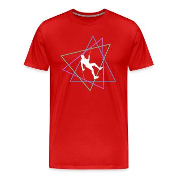 Klettern - Männer Premium Bio T-Shirt - Rot - Vorne - Damien (186cm)
