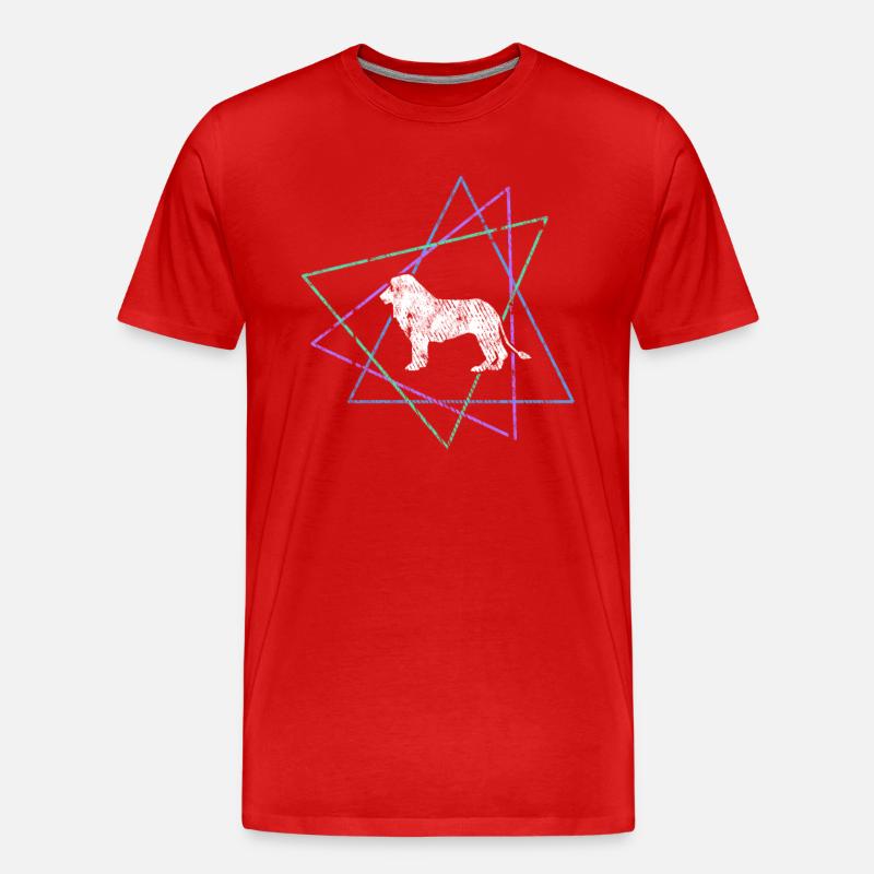 Löwe - Männer Premium Bio T-Shirt - Rot