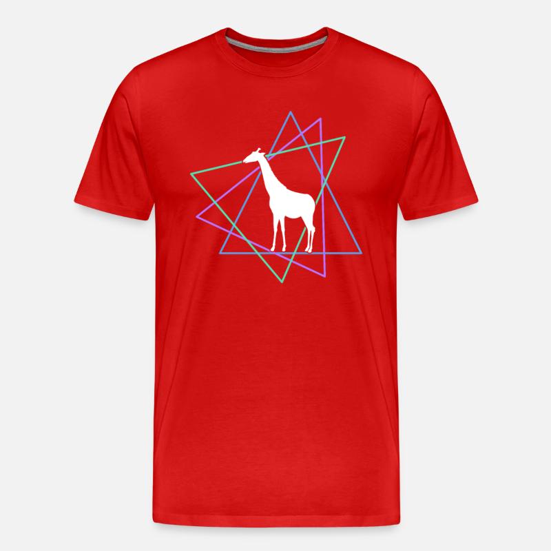 Giraffe - Männer Premium Bio T-Shirt - Rot