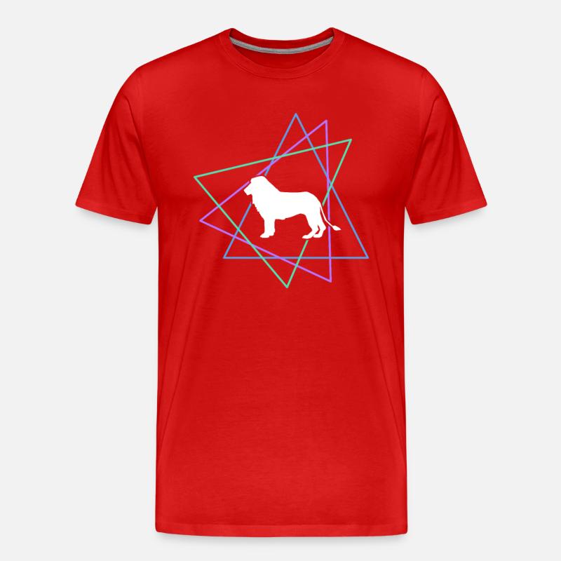 Löwe - Männer Premium Bio T-Shirt - Rot