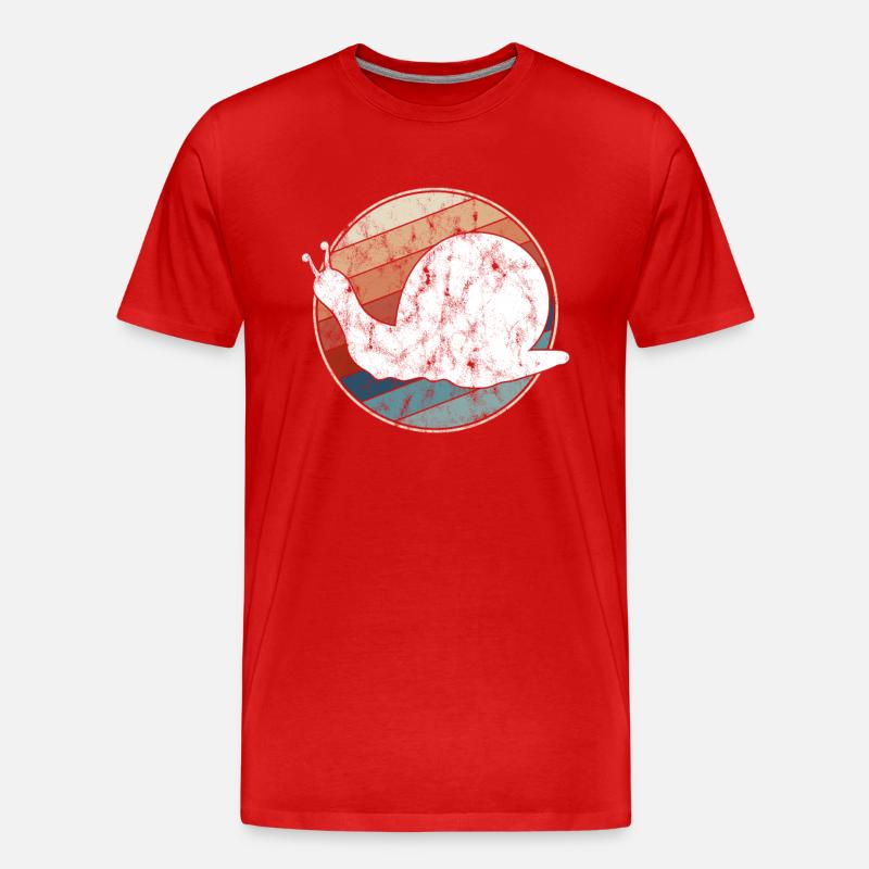 Schnecke Retro - Männer Premium Bio T-Shirt - Rot