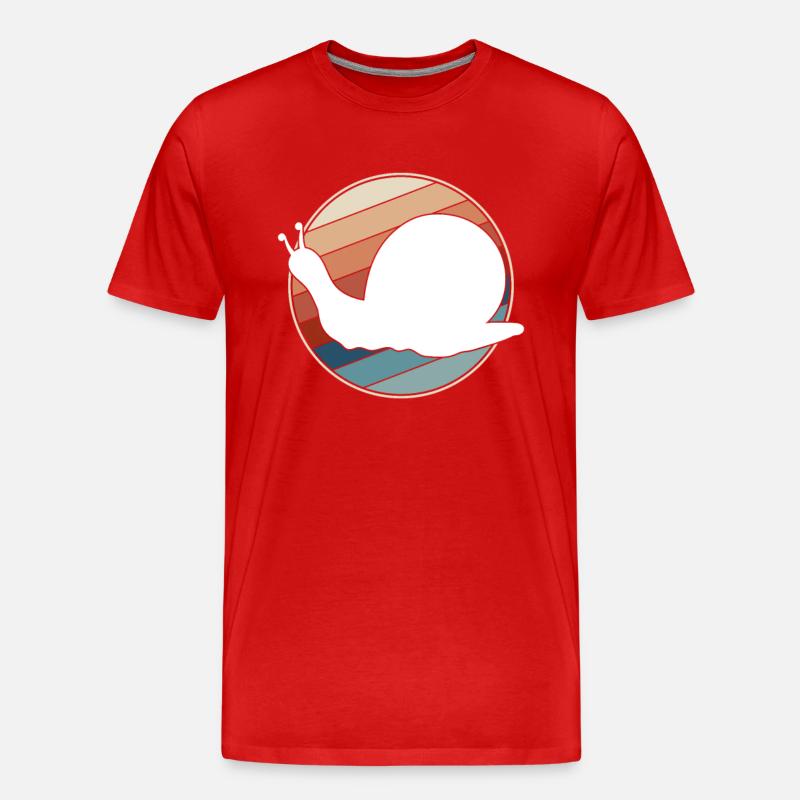 Schnecke Retro - Männer Premium Bio T-Shirt - Rot