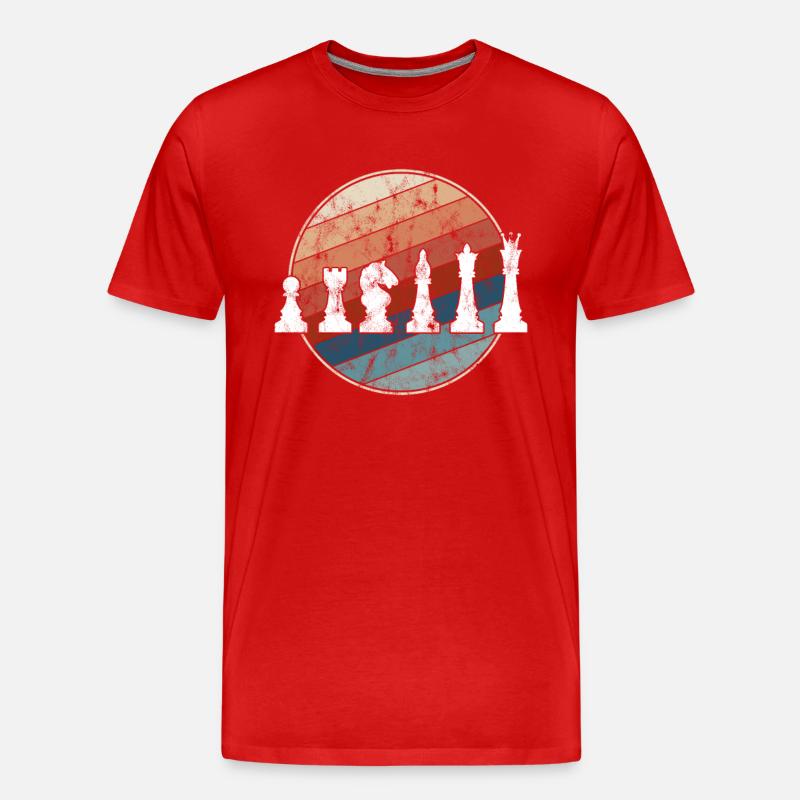 Schach Retro - Männer Premium Bio T-Shirt - Rot
