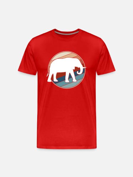 Elefant retro - Männer Premium Bio T-Shirt - Rot