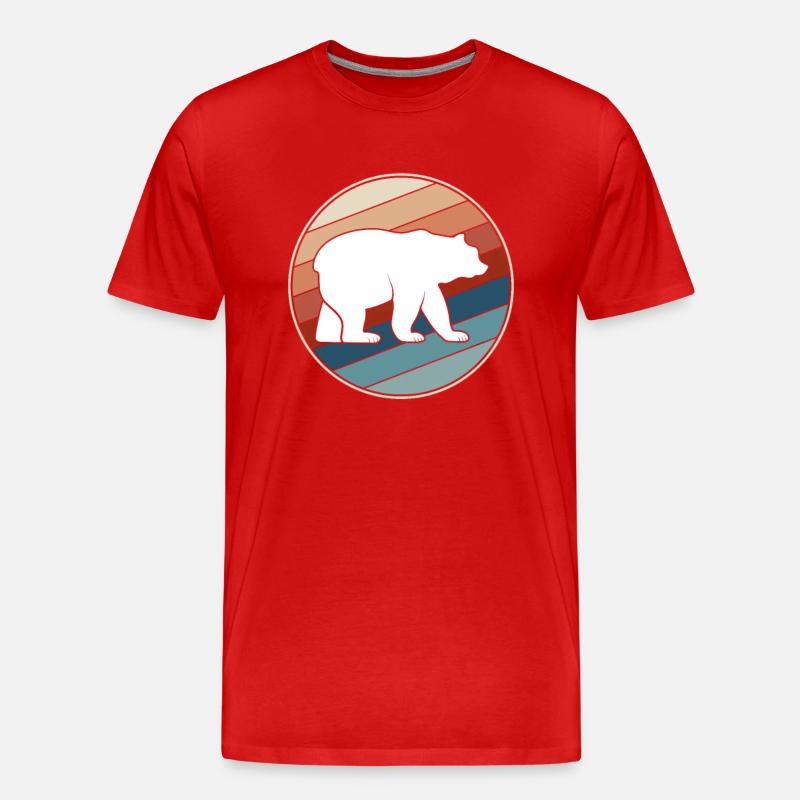 Bär Retro - Männer Premium Bio T-Shirt - Rot