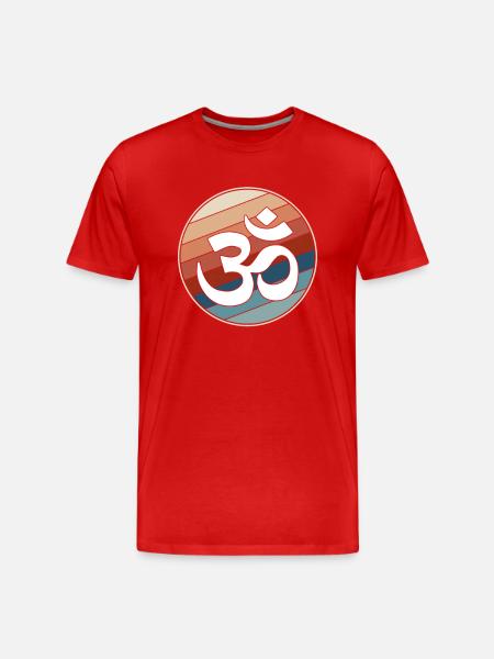 Meditation Retro - Men's Premium Organic T-Shirt - red