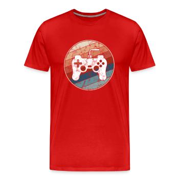 Gaming Retro - Men's Premium Organic T-Shirt - red - Front - Damien (186cm)