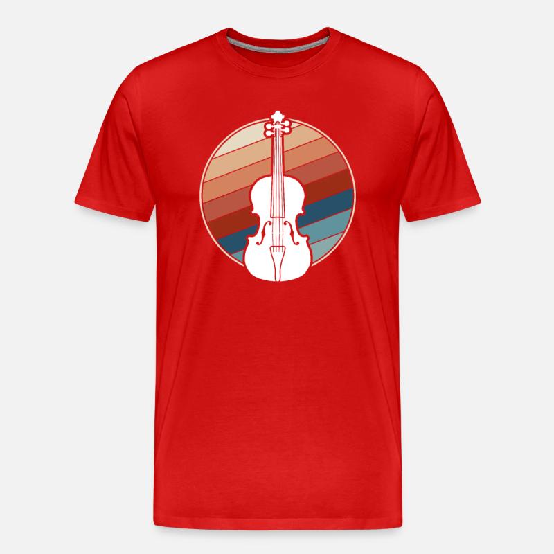 Geige Retro - Männer Premium Bio T-Shirt - Rot