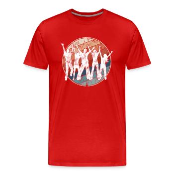 Dancing Retro - Men's Premium Organic T-Shirt - red - Front - Damien (186cm)