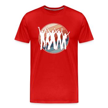 Dancing Retro - Men's Premium Organic T-Shirt - red - Front - Damien (186cm)