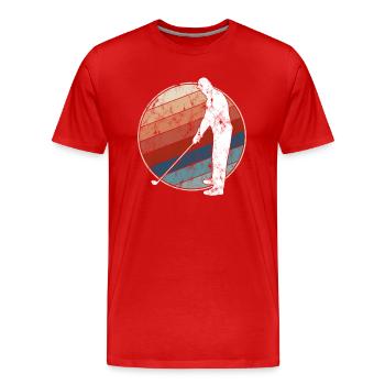 Golf Retro - Männer Premium Bio T-Shirt - Rot - Vorne - Damien (186cm)