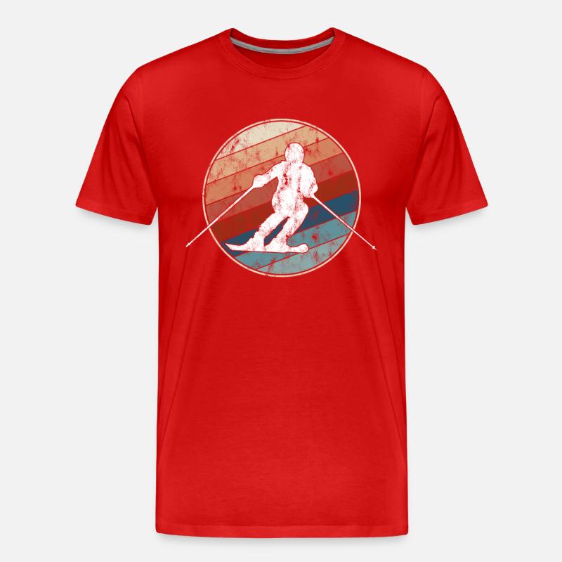 Ski Retro - Männer Premium Bio T-Shirt - Rot
