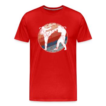 Kampfsport Retro - Männer Premium Bio T-Shirt - Rot - Vorne - Damien (186cm)