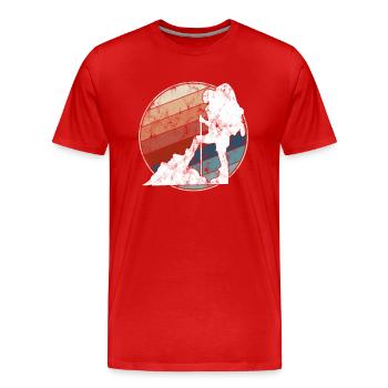 Alpinisme rétro - T-shirt bio Premium Homme - rouge - Devant - Damien (186cm)