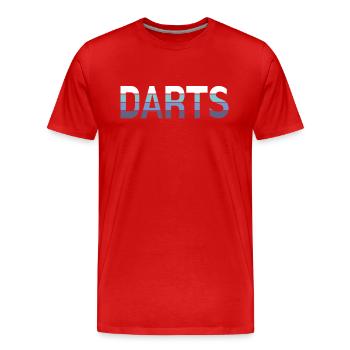 Darts - Men's Premium Organic T-Shirt - red - Front - Damien (186cm)