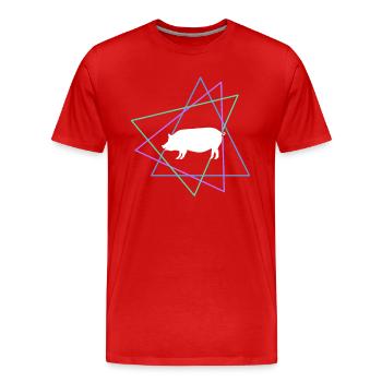 Cochon - T-shirt bio Premium Homme - rouge - Devant - Damien (186cm)