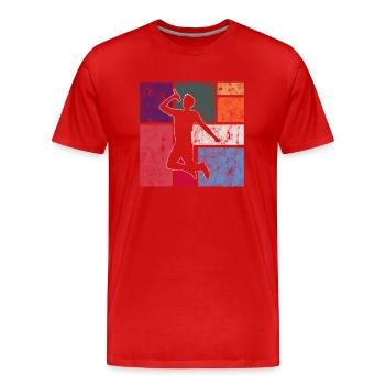Sing - Men's Premium Organic T-Shirt - red - Front - Damien (186cm)