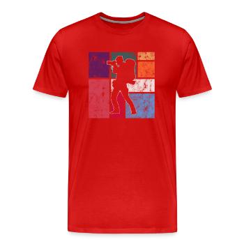 Fotografie - Männer Premium Bio T-Shirt - Rot - Vorne - Damien (186cm)