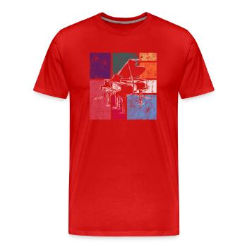 Klavier - Männer Premium Bio T-Shirt - Rot - Vorne - Damien (186cm)