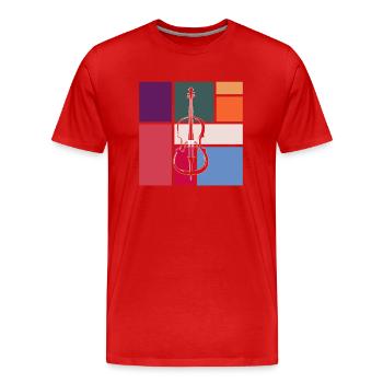 Geige - Männer Premium Bio T-Shirt - Rot - Vorne - Damien (186cm)