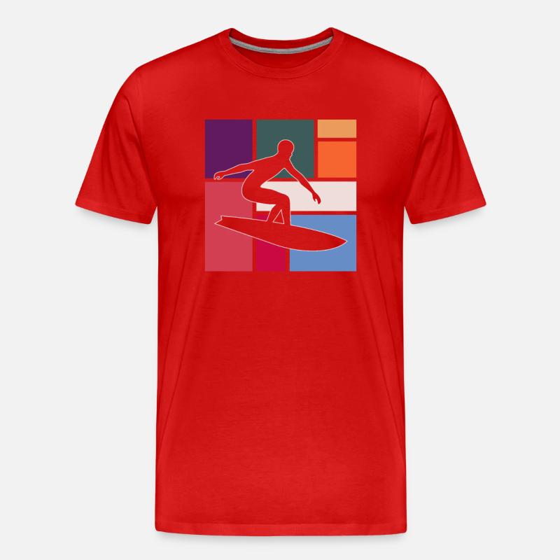 Surfen - Männer Premium Bio T-Shirt - Rot