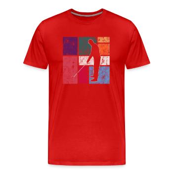 Golfe - T-shirt bio Premium Homme - rouge - Devant - Damien (186cm)