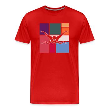 Nager - T-shirt bio Premium Homme - rouge - Devant - Damien (186cm)
