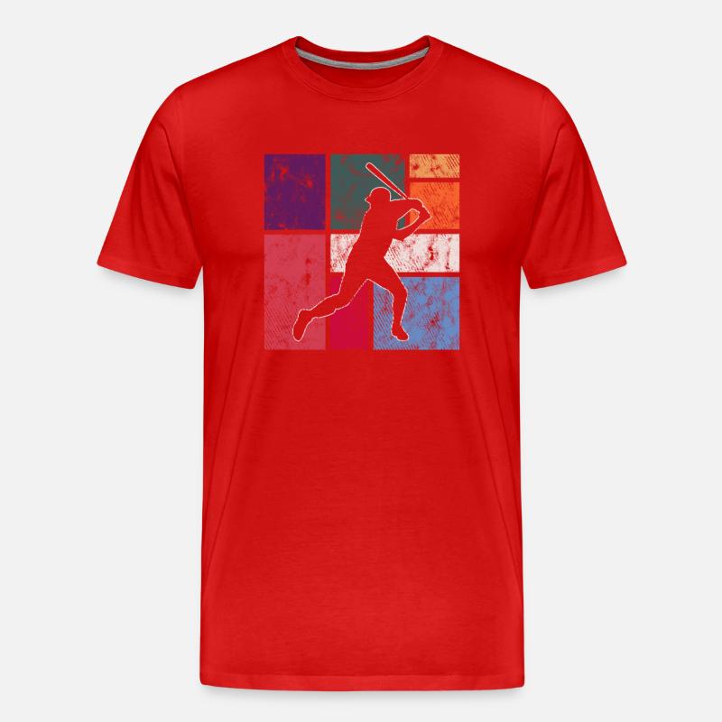 Baseball - Männer Premium Bio T-Shirt - Rot