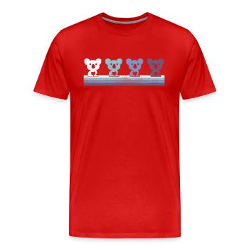 Koala - Männer Premium Bio T-Shirt - Rot - Vorne - Damien (186cm)
