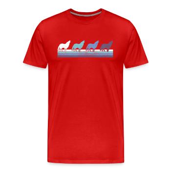 Wolf - Men's Premium Organic T-Shirt - red - Front - Damien (186cm)