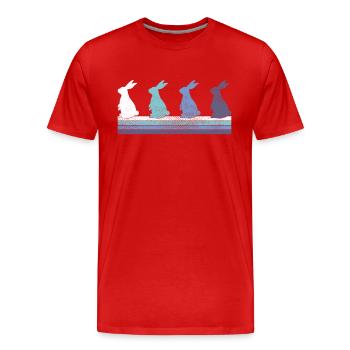 hare - Men's Premium Organic T-Shirt - red - Front - Damien (186cm)