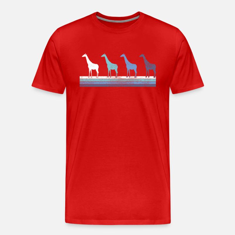Giraffe - Männer Premium Bio T-Shirt - Rot