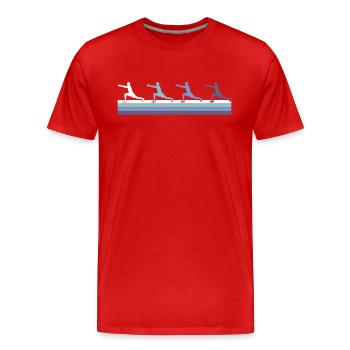 Yoga - Männer Premium Bio T-Shirt - Rot - Vorne - Damien (186cm)