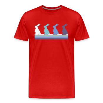 hare - Men's Premium Organic T-Shirt - red - Front - Damien (186cm)