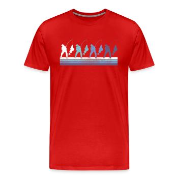 Angeln - Männer Premium Bio T-Shirt - Rot - Vorne - Damien (186cm)