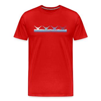 Nager - T-shirt bio Premium Homme - rouge - Devant - Damien (186cm)