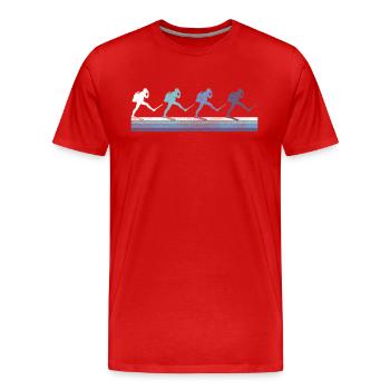 Plonger - T-shirt bio Premium Homme - rouge - Devant - Damien (186cm)