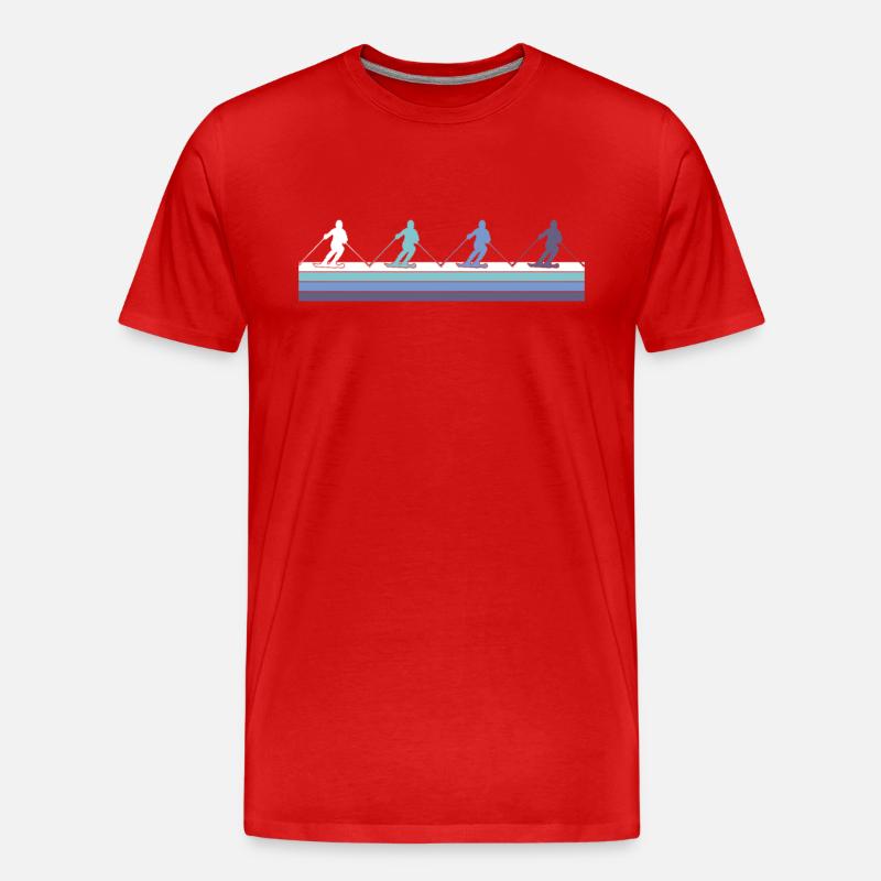 Ski - Männer Premium Bio T-Shirt - Rot