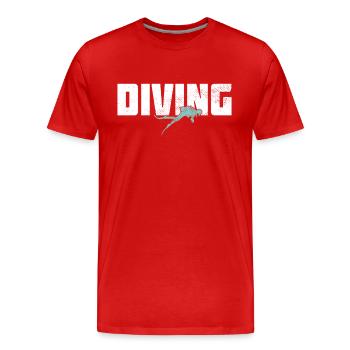Plonger - T-shirt bio Premium Homme - rouge - Devant - Damien (186cm)